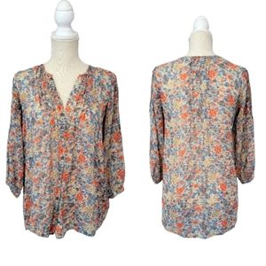 Joie floral silk button down blouse